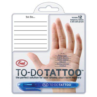 Paměťová pomůcka FRED To-Do Tattoo, 12 seznamů, popisovač
