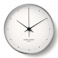 Nástěnné hodiny HK, nerez/bílá, 30 cm, nerez / bílá