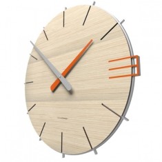 Designové hodiny 10-019n natur CalleaDesign Mike 42cm (více dekorů dýhy) Design bělený dub - 81