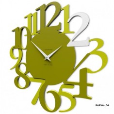 Designové hodiny 10-020 CalleaDesign Russel 45cm (více barevných verzí) Barva zelená oliva - 54