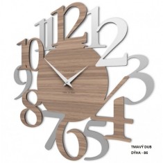 Designové hodiny 10-020n CalleaDesign Russel 45cm (více dekorů dýhy) Design tmavý dub - 83