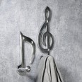 Háček na šaty hliníkový Music Nota, 16 cm, hliník