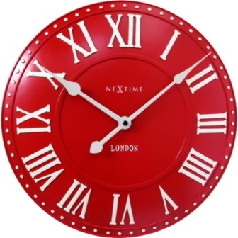 Designové nástěnné hodiny 3083ro Nextime v aglickém retro stylu 35cm