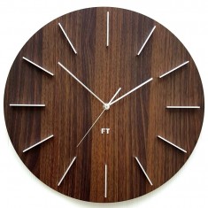 Designové nástěnné hodiny Future Time FT2010WE Round dark natural brown 40cm