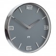 Designové nástěnné hodiny Future Time FT3010GY Flat grey 30cm