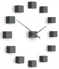 Designové nástěnné nalepovací hodiny Future Time FT3000TT Cubic titanium