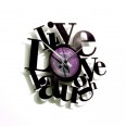 Designové nástěnné hodiny Discoclock 007 Live love laugh 30cm